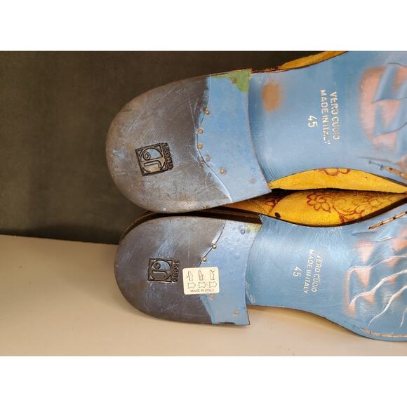 Jo Ghost Italian Yellow Crocodile Leather Loafers Vero Cuoio Shoes EU45 US 12.5 - Picture 11 of 16